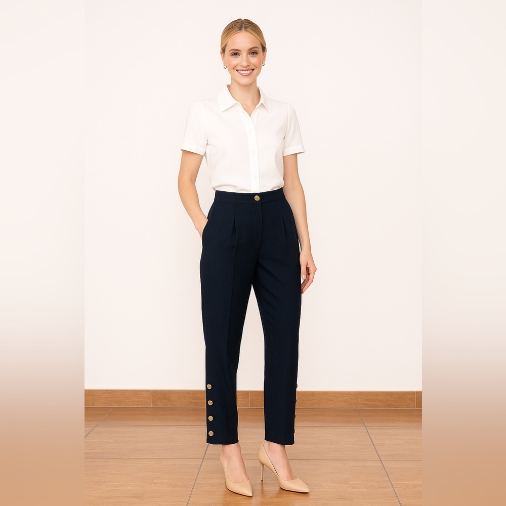 Criscione Women's‎ Pants with Button Detail
